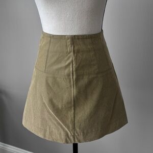 Free People Leather Suede Mini Skirt